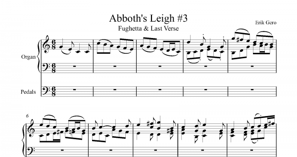 Abbot's Leigh #3<br><p>Fughetta & Last Verse</br></p>